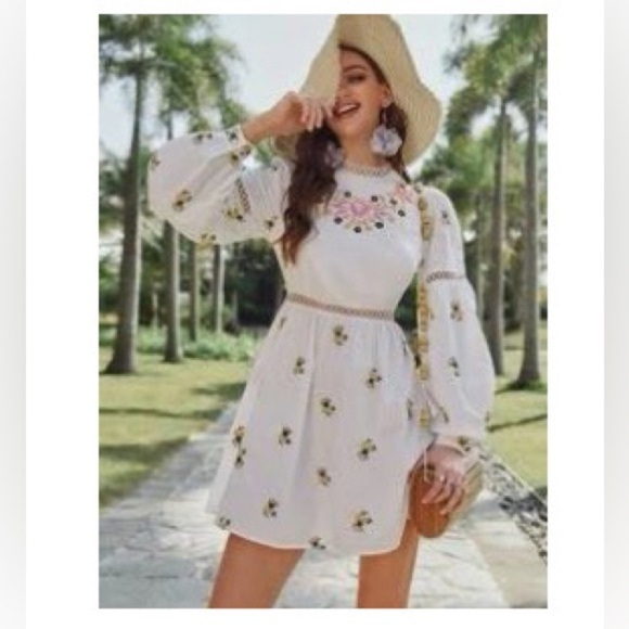 Baby Doll Embroidered Dress - Picture 1 of 13